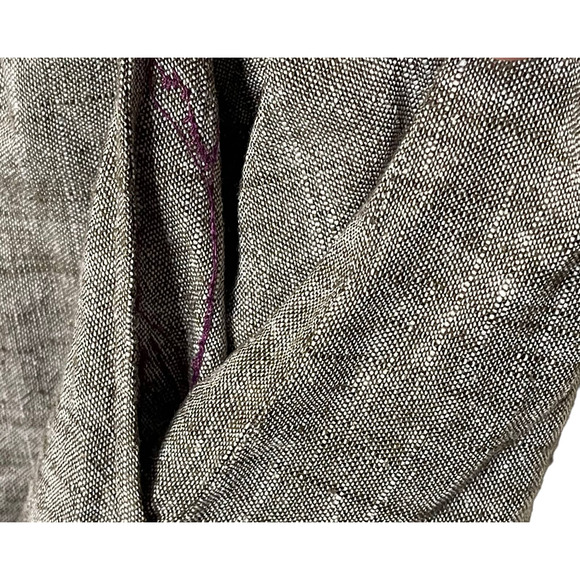 Uncle Frank Dress Size Small Gray Purple Floral Embroidery‎ Pockets Linen Blend - Picture 6 of 7